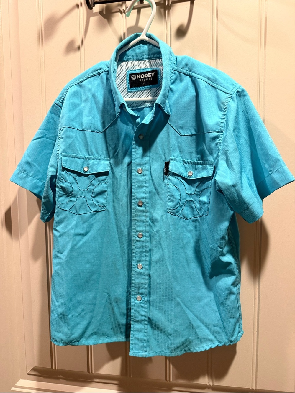 Hooey boys Short Sleeve Western Shirt - Aqua